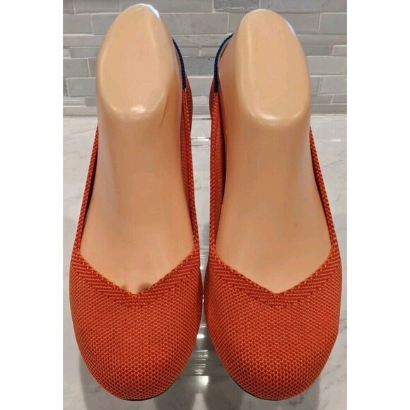 Rothy's Shoes - Women's Rothy's The Flat In Persimmon Marina Stripe Shoes Size 6